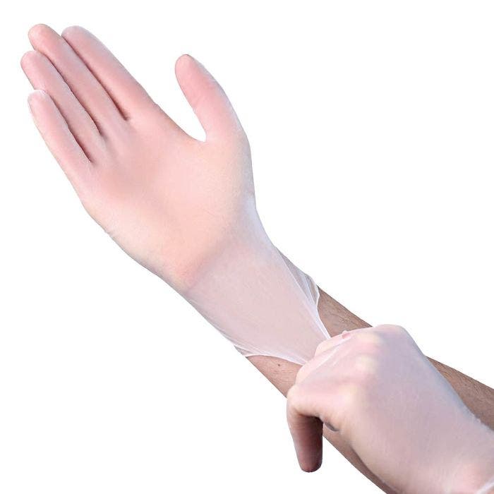3mil Clear Vinyl Industrial Disposable Glove Medium 100 Box