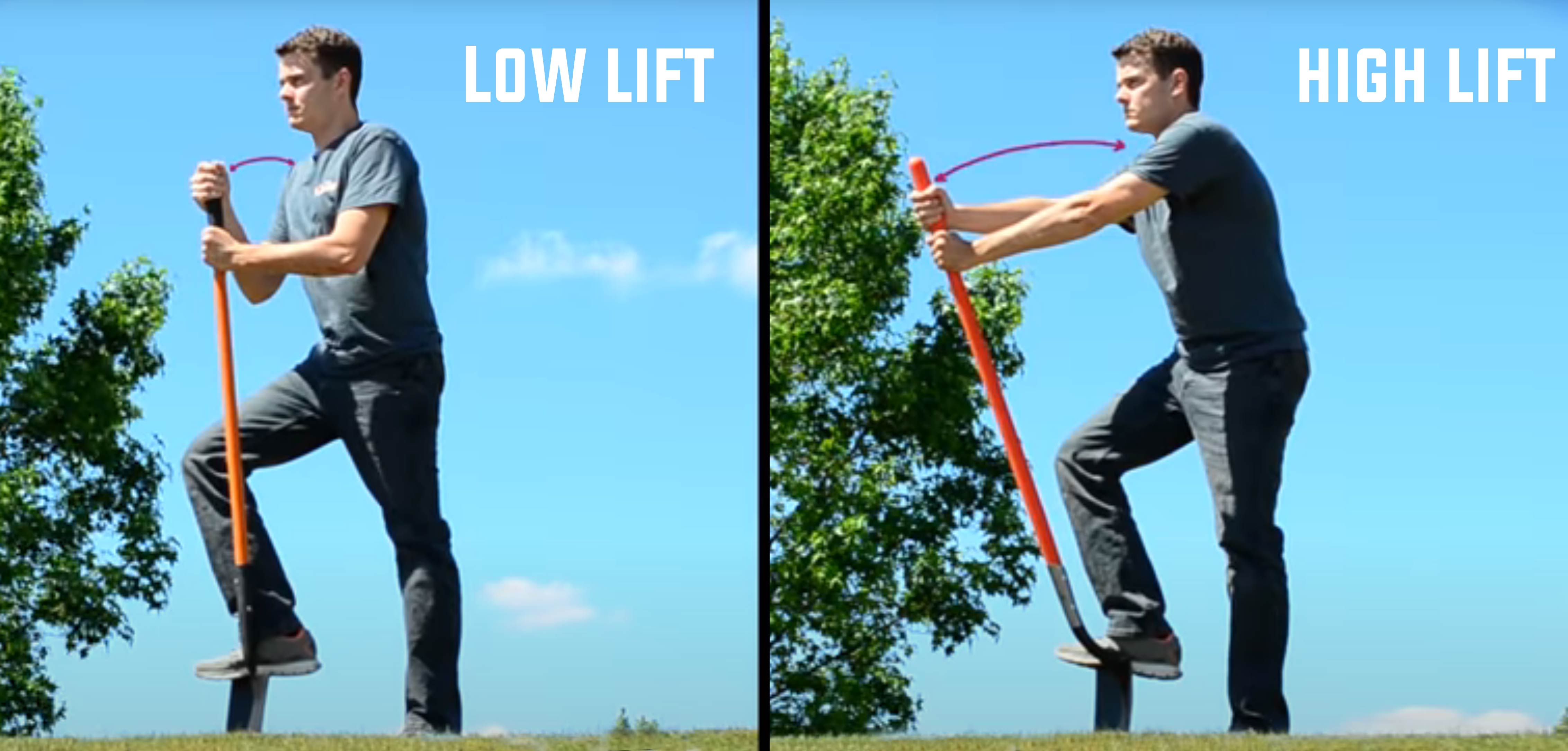 Low versus high blade lift comparison