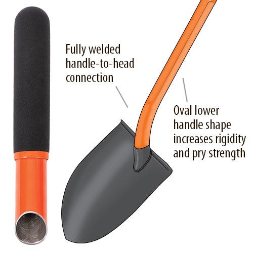 all-steel shovel handle image